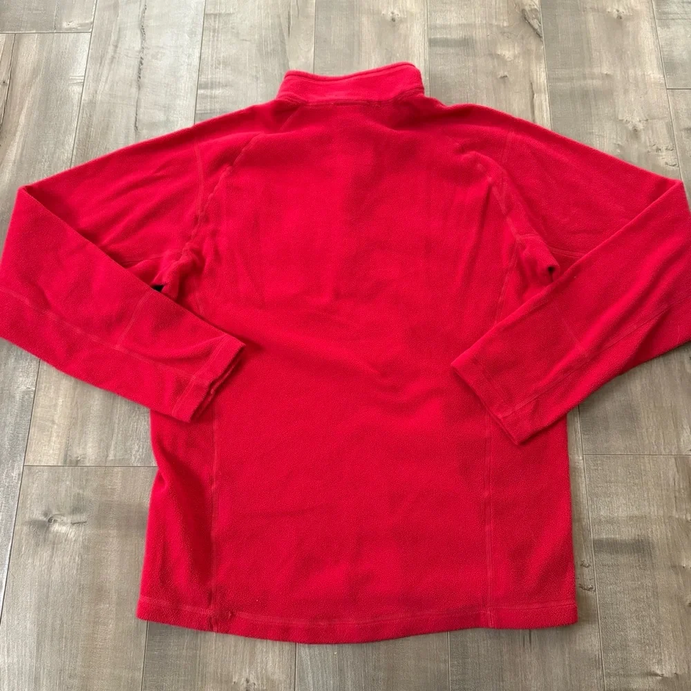 The North Face Polartec Fleece Pullover Quarter‎ Zip Men Small Red Zip Pocket